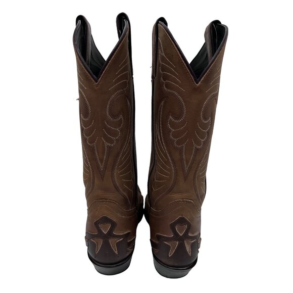 Laredo Womens Brown Leather Vintage Western Cowgirl Boots US 7.5M Pull On USA - Picture 5 of 11